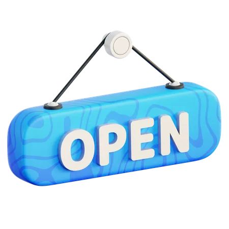 Open Door Board Sign Label With Text Shopping Ecommerce Concept 3 D Icon Minimal Style 3D Icon