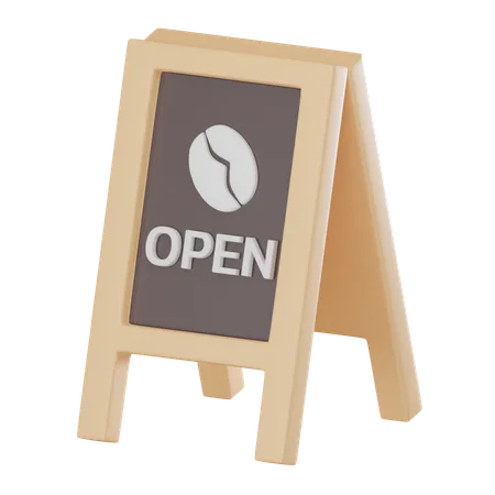 Open Board Icon For Cafes And Coffee Shop Perfect For Coffee Shops Menus And Creating A Cozy Relaxing Atmosphere 3 D Render Illustration 3D Icon
