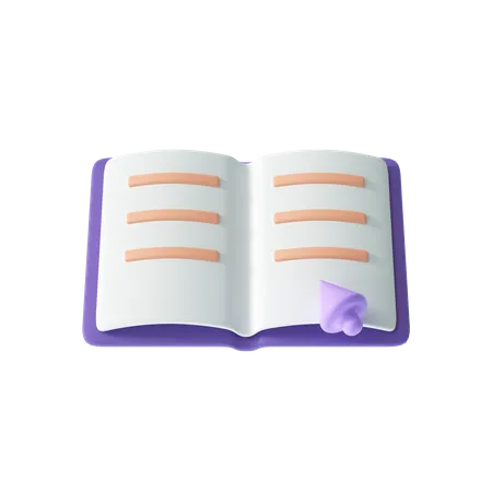 Open Book  3D Illustration