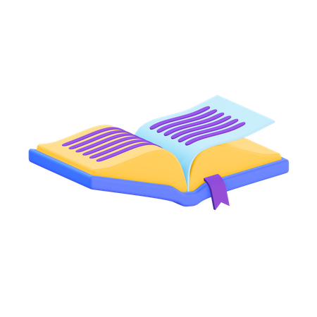 Open Book  3D Illustration