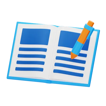 Open Book 3 D Stationery 3D Icon