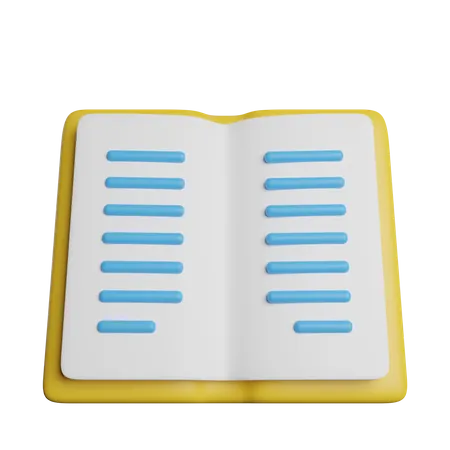 Open Book Reading 3D Icon
