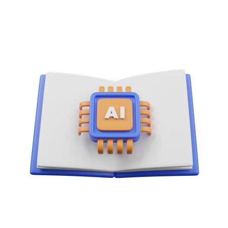 Open Book Ai  3D Icon