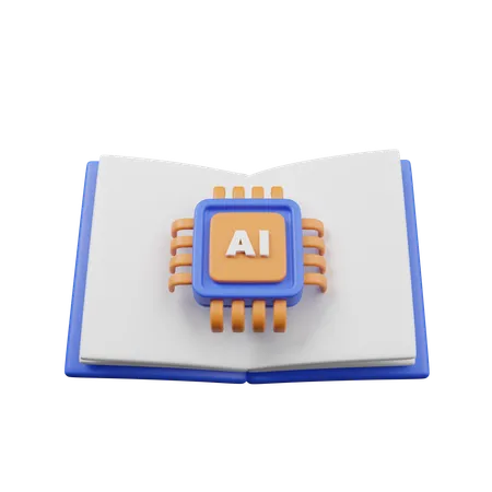 Open Book Ai  3D Icon