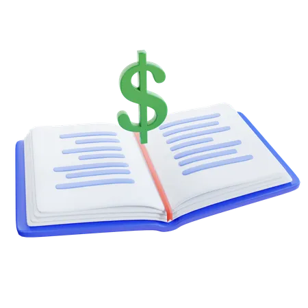 3 D Render Open Book With Dollar Sign 3D Icon