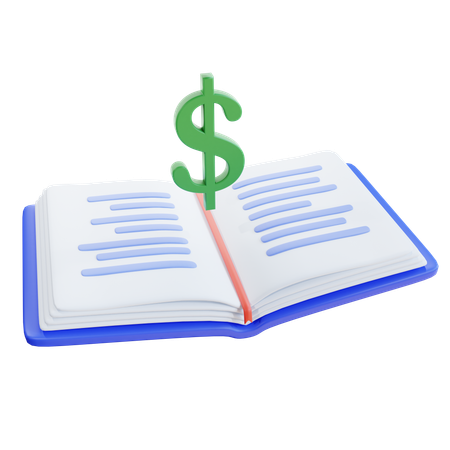 Open Book With Dollar Sign  3D Icon