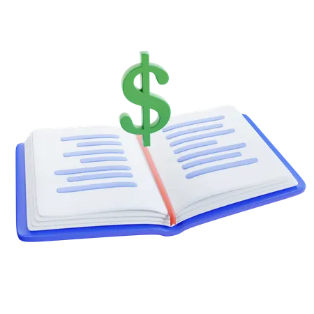 Open Book With Dollar Sign  3D Icon