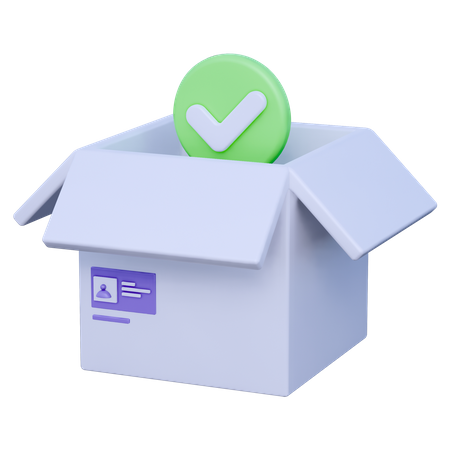 Open Box Done  3D Icon