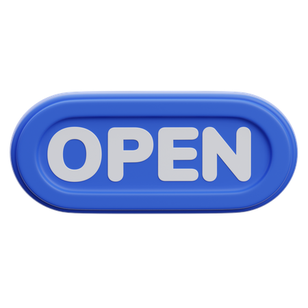 Open Button  3D Icon