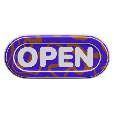 Open Button  3D Icon