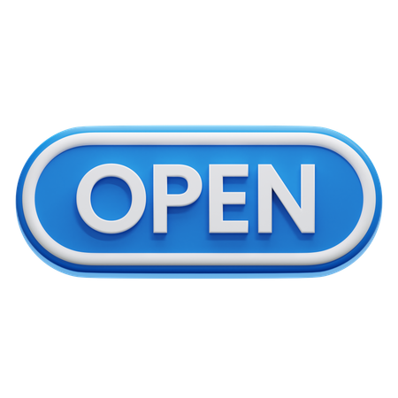 Open Button  3D Icon