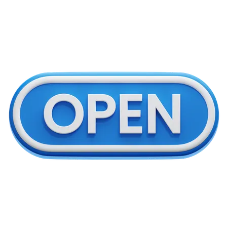 Open Button  3D Icon