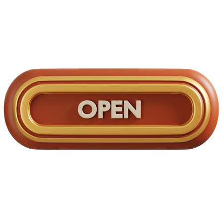 Open button  3D Icon