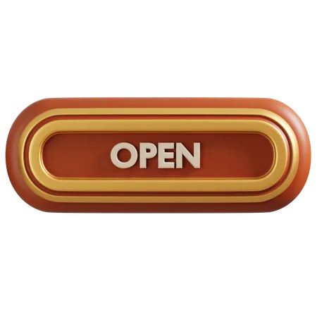 Open button  3D Icon