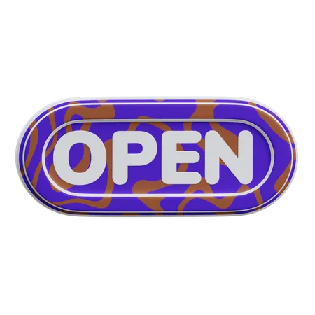 Open Button  3D Icon