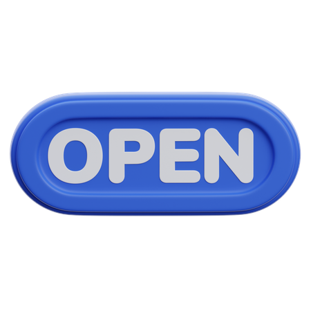 Open Button  3D Icon