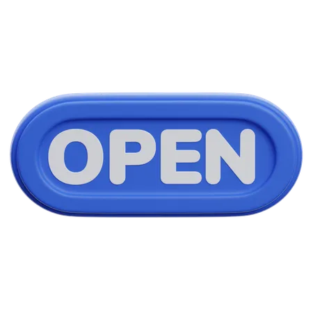 Open Button  3D Icon