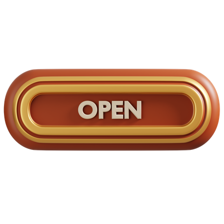 Open button  3D Icon