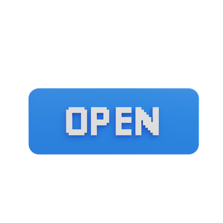 Open Button  3D Illustration