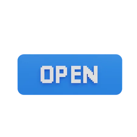 Open Button  3D Illustration