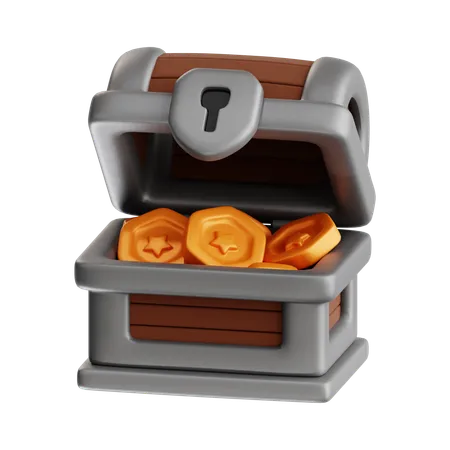 3 D Game Asset Wood Chest 3D Icon