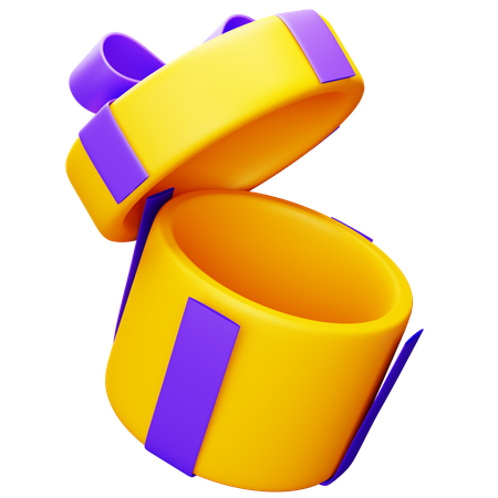 Open Circle Gift Box  3D Icon