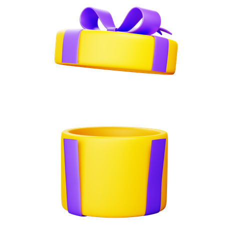 Open Circle Gift Box  3D Icon
