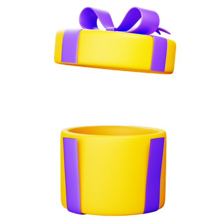Open Circle Gift Box 3D Icon
