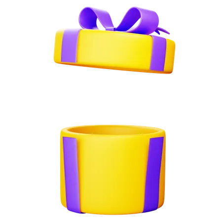 Open Circle Gift Box 3D Icon