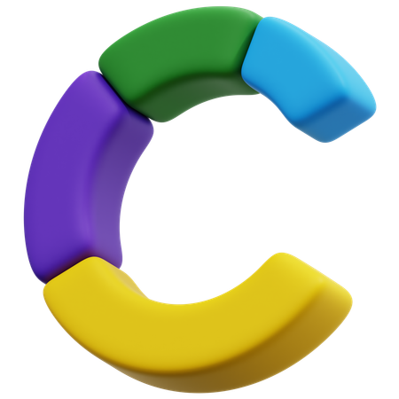 Open Circular Segment Chart  3D Icon