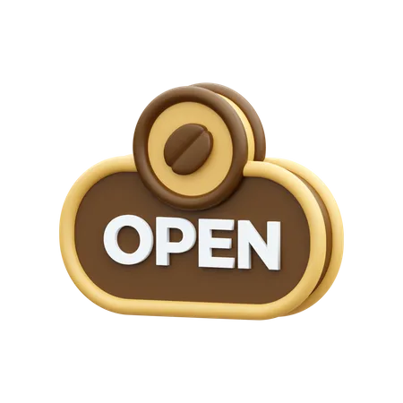 Open Coffee Shop  3D Icon