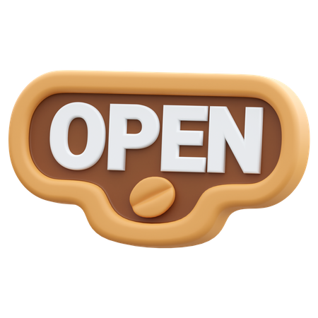 Open Coffee Shop  3D Icon