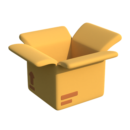 Open Delivery Box  3D Illustration