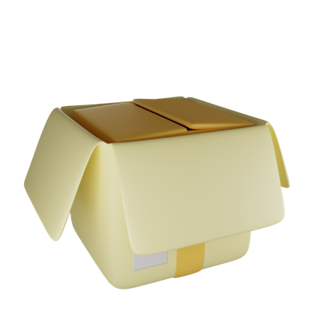 Open Delivery Box 3D Illustration