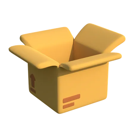 Open Delivery Box  3D Illustration
