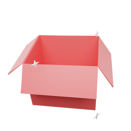Open Delivery Box 3D Illustration