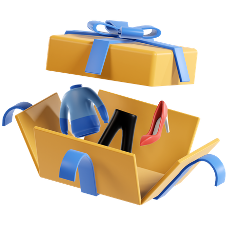 Open Delivery Gift Box  3D 아이콘