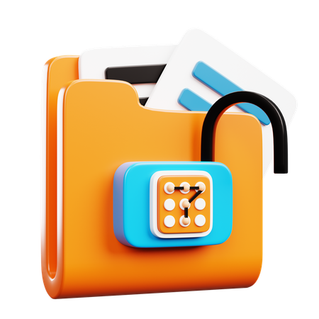 Open Document Lock System  3D Icon