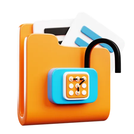 Open Document Lock System  3D Icon