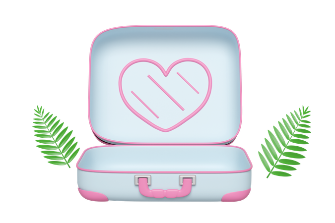 Open Empty Suitcase  3D Icon
