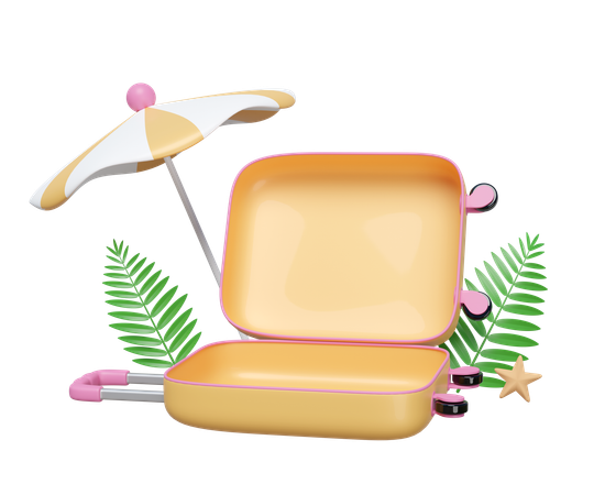 Open Empty Suitcase  3D Icon