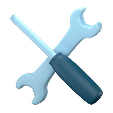 Open End Wrench Screwdriver  3D Icon