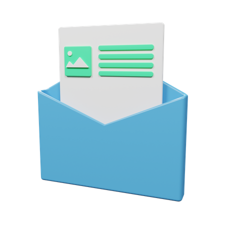 Open Envelope  3D Illustration