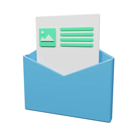 Open Envelope  3D Illustration