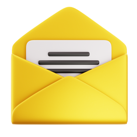Open Envelope With A Letter  3D Icon