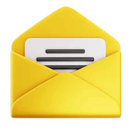 Open Envelope With A Letter  3D Icon