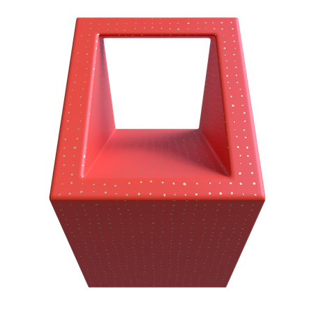 Open Faceted Cuboid  3D Illustration