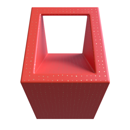 Open Faceted Cuboid 3D Illustration