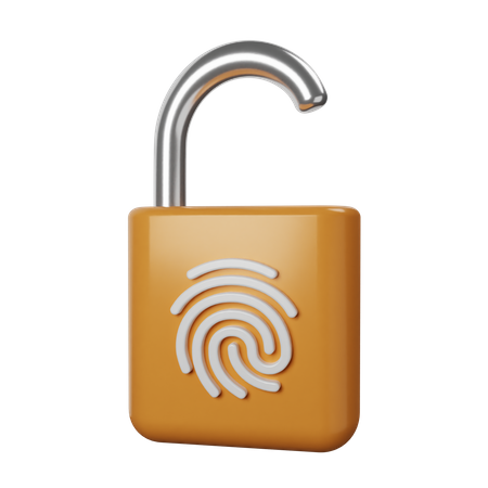 Open Fingerprint Lock  3D Icon