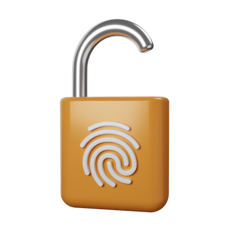 Open Fingerprint Lock  3D Illustration